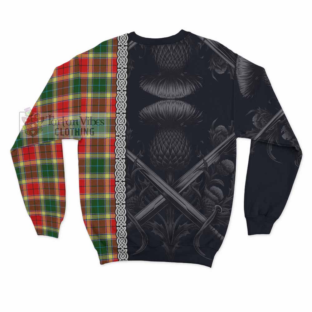 Gibson (Gibbs or Gibsone) Tartan Sweatshirt with Family Crest Cross Sword Thistle Celtic Vibes - Tartan Vibes Clothing