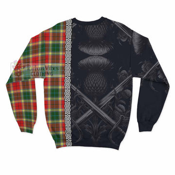 Gibson (Gibbs or Gibsone) Tartan Sweatshirt with Family Crest Cross Sword Thistle Celtic Vibes - Tartan Vibes Clothing