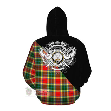 Gibson (Gibbs or Gibsone) Tartan Cotton Hoodie with Family Crest and Military Logo Style Pullover Hoodie - Tartan Vibes Clothing