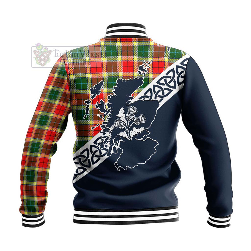 Gibson (Gibbs or Gibsone) Tartan Baseball Jacket Featuring Thistle and Scotland Map - Tartan Vibes Clothing