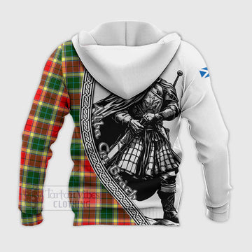 Gibson (Gibbs or Gibsone) Tartan Clan Crest Knitted Hoodie with Highlander Warrior Celtic Style - Tartan Vibes Clothing