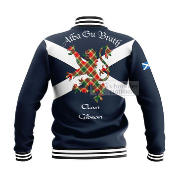Gibson (Gibbs or Gibsone) Tartan Lion Rampant Baseball Jacket Proudly Display Your Heritage with Alba Gu Brath and Clan Name - Tartan Vibes Clothing