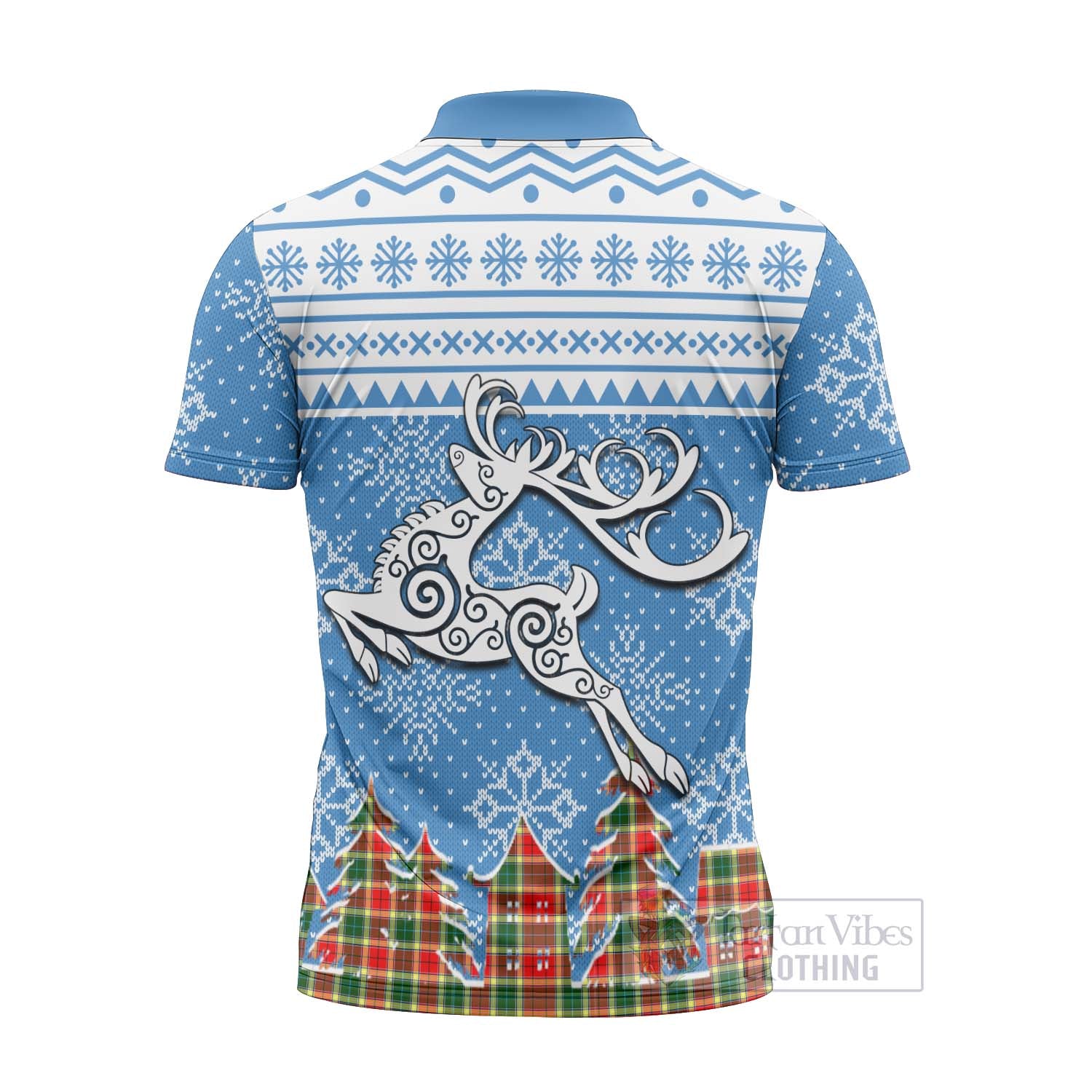 Gibson (Gibbs or Gibsone) Clan Christmas Zipper Polo Shirt Celtic Reindeer Style - Tartan Vibes Clothing