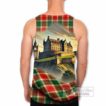 Gibson (Gibbs or Gibsone) Tartan Family Crest Men's Tank Top with Scottish Ancient Castle Style - Tartan Vibes Clothing