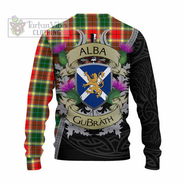 Gibson (Gibbs or Gibsone) Tartan Family Crest Knitted Sweater Lion Rampant Royal Thistle Shield Celtic Inspired - Tartan Vibes Clothing