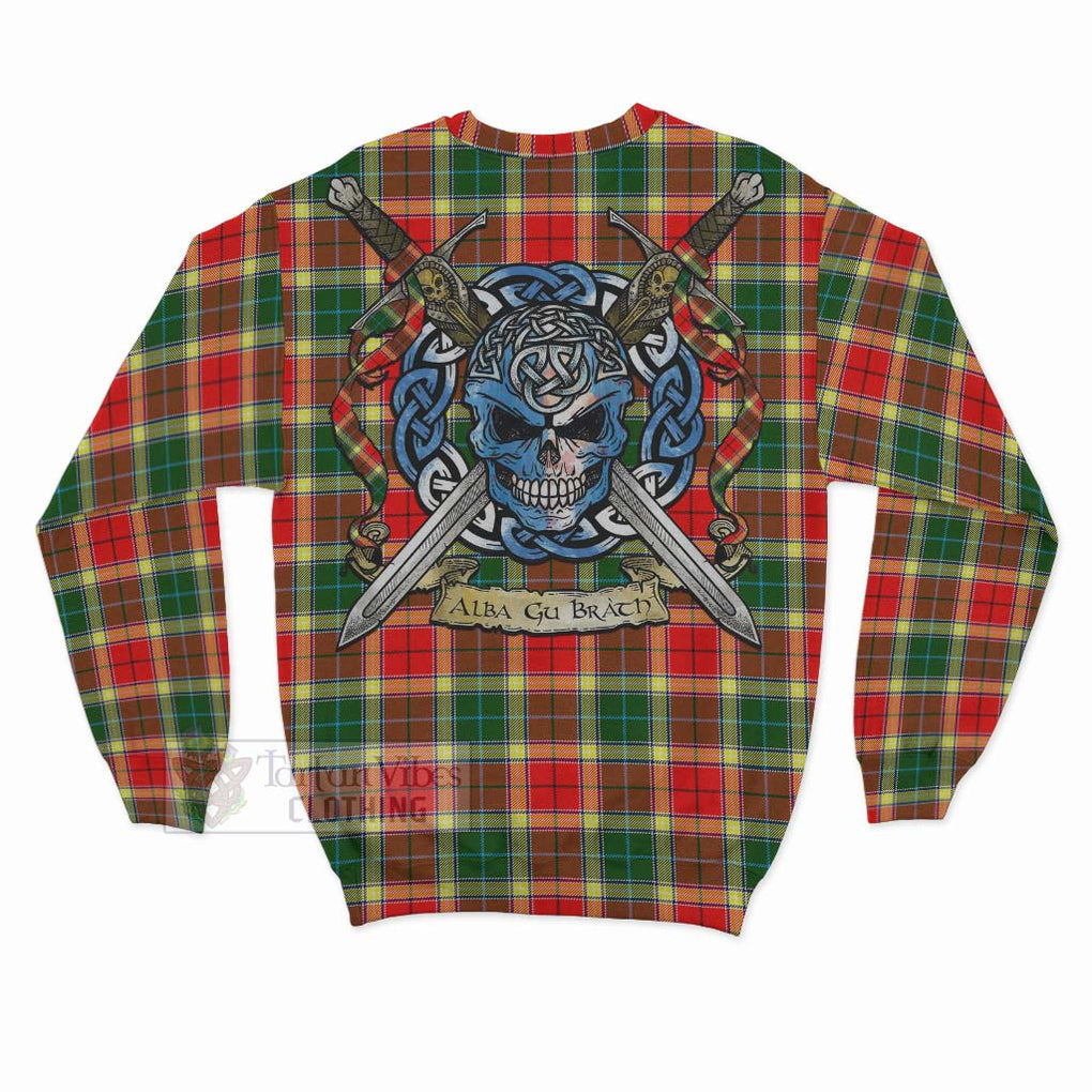 Gibson (Gibbs or Gibsone) Tartan Sweatshirt with Family Crest Celtic Skull Style - Tartan Vibes Clothing