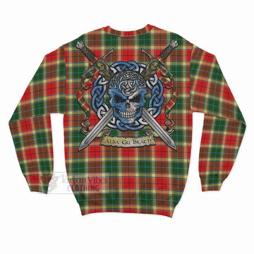 Gibson (Gibbs or Gibsone) Tartan Sweatshirt with Family Crest Celtic Skull Style - Tartan Vibes Clothing