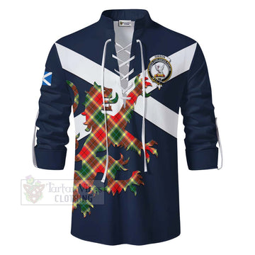 Tartan Vibes Clothing Gibson (Gibbs or Gibsone) Tartan Lion Rampant Ghillie Kilt Shirt Proudly Display Your Heritage with Alba Gu Brath and Clan Name