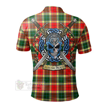 Gibson (Gibbs or Gibsone) Tartan Polo Shirt with Family Crest Celtic Skull Style - Tartan Vibes Clothing
