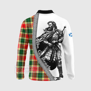 Gibson (Gibbs or Gibsone) Tartan Clan Crest Long Sleeve Polo Shirt with Highlander Warrior Celtic Style - Tartan Vibes Clothing