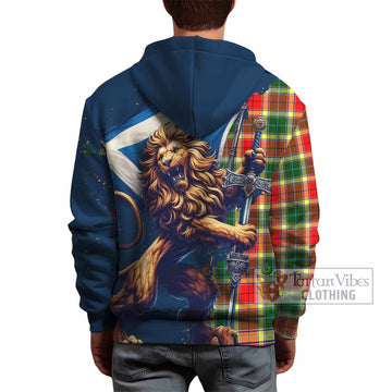 Gibson (Gibbs or Gibsone) Tartan Family Crest Hoodie with Scottish Majestic Lion - Tartan Vibes Clothing