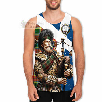 Gibson (Gibbs or Gibsone) Tartan Men's Tank Top with Family Crest Scottish Bagpiper Vibes - Tartan Vibes Clothing