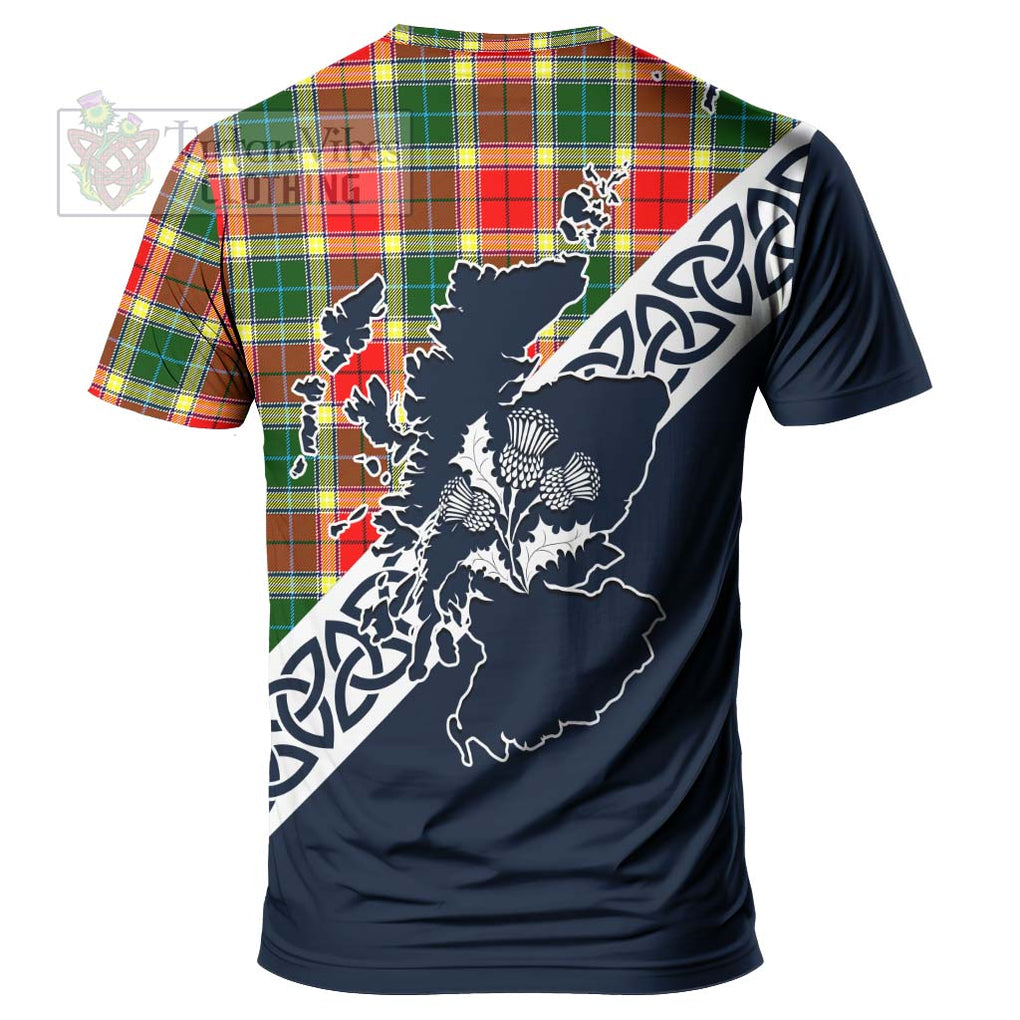 Gibson (Gibbs or Gibsone) Tartan T-Shirt Featuring Thistle and Scotland Map - Tartanvibesclothing Store