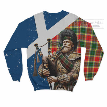 Gibson (Gibbs or Gibsone) Tartan Sweatshirt with Family Crest Scottish Bagpiper Vibes - Tartan Vibes Clothing