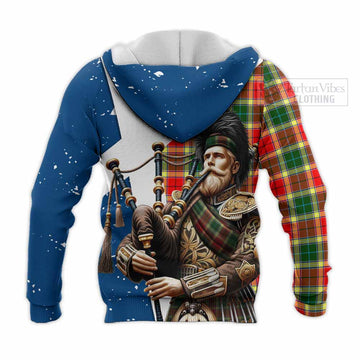 Gibson (Gibbs or Gibsone) Tartan Knitted Hoodie with Family Crest Scottish Bagpiper Vibes - Tartan Vibes Clothing