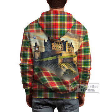 Gibson (Gibbs or Gibsone) Tartan Family Crest Hoodie with Scottish Ancient Castle Style - Tartan Vibes Clothing