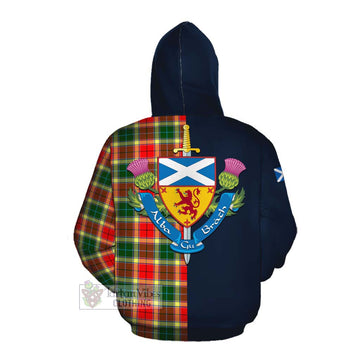Gibson (Gibbs or Gibsone) Tartan Cotton Hoodie Alba with Scottish Lion Royal Arm Half Style Pullover Hoodie - Tartan Vibes Clothing