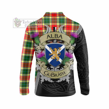 Gibson (Gibbs or Gibsone) Tartan Family Crest Long Sleeve Polo Shirt Lion Rampant Royal Thistle Shield Celtic Inspired - Tartan Vibes Clothing