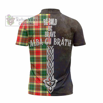 Gibson (Gibbs or Gibsone) Tartan Family Crest Zipper Polo Shirt Alba Gu Brath Be Brave Lion Ancient Style - Tartan Vibes Clothing