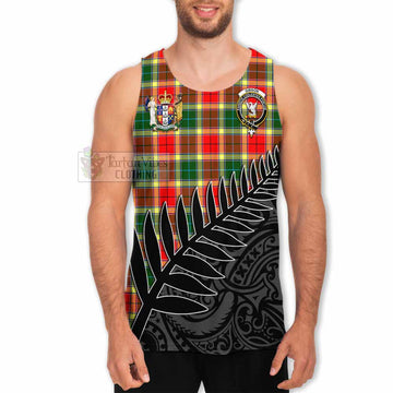 Tartan Vibes Clothing Gibson (Gibbs or Gibsone) Crest Tartan Men's Tank Top with New Zealand Silver Fern Half Style