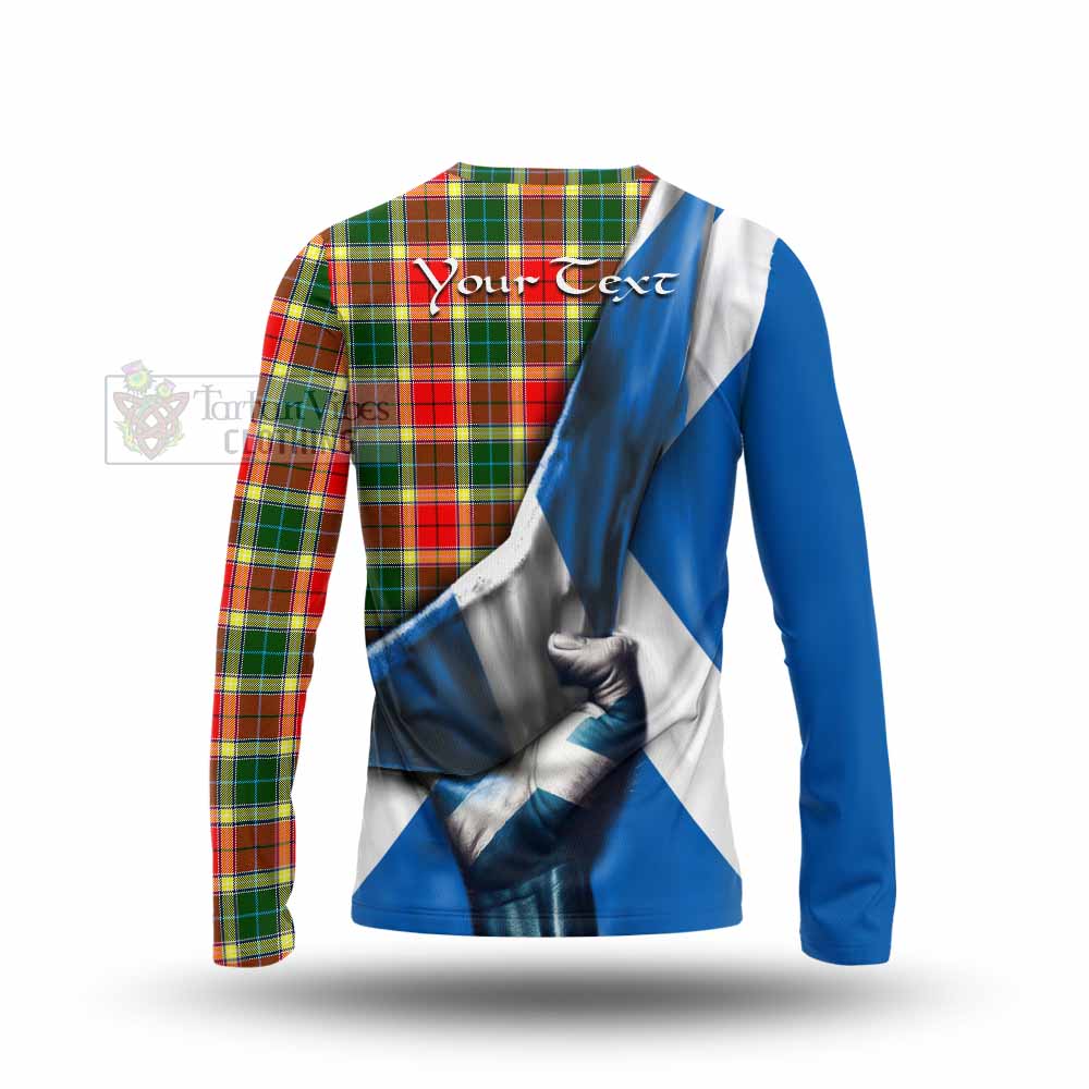 Tartan Vibes Clothing Gibson (Gibbs or Gibsone) Tartan Long Sleeve T-Shirt with Family Crest Scotland Patriotic Style