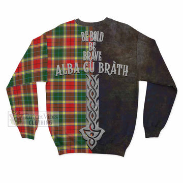 Gibson (Gibbs or Gibsone) Tartan Family Crest Sweatshirt Alba Gu Brath Be Brave Lion Ancient Style - Tartan Vibes Clothing