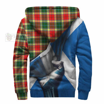 Tartan Vibes Clothing Gibson (Gibbs or Gibsone) Tartan Sherpa Hoodie with Family Crest Scotland Patriotic Style
