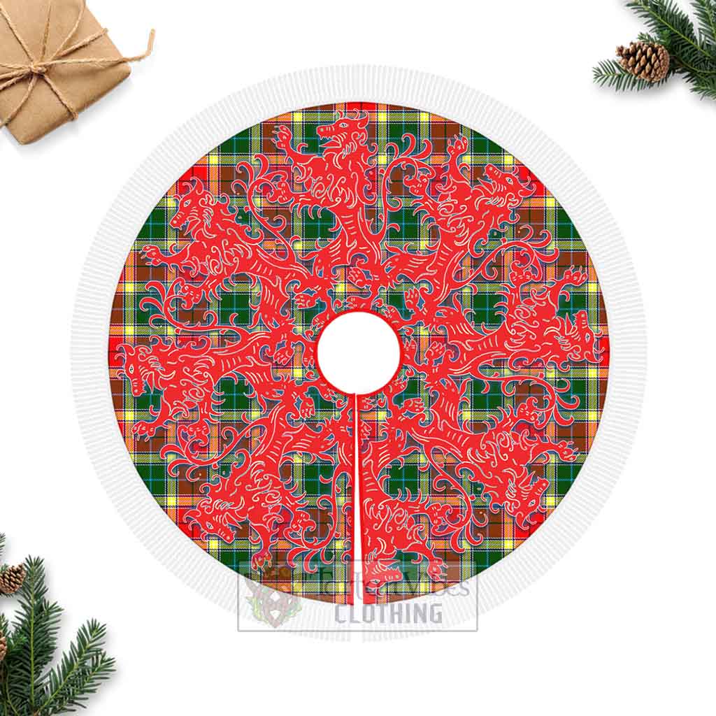 Gibson (Gibbs or Gibsone) Tartan Christmas Tree Skirt Lion Rampant Style Fringed Tree Skirts - Tartan Vibes Clothing