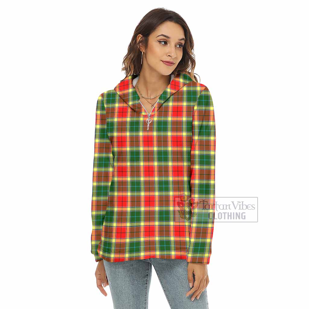Gibson (Gibbs or Gibsone) Tartan Women's Borg Fleece Hoodie with Half Zip - Tartan Vibes Clothing