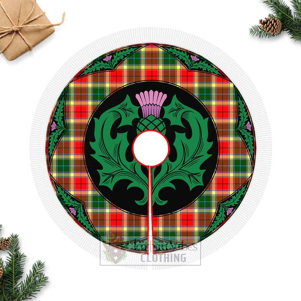Gibson (Gibbs or Gibsone) Tartan Christmas Tree Skirt Scottish Thistle Style Fringed Tree Skirts - Tartan Vibes Clothing