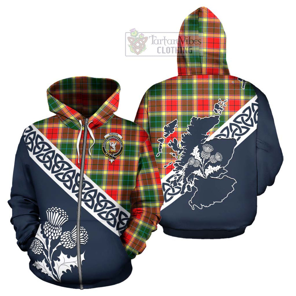 Gibson (Gibbs or Gibsone) Tartan Hoodie Featuring Thistle and Scotland Map - Tartan Vibes Clothing