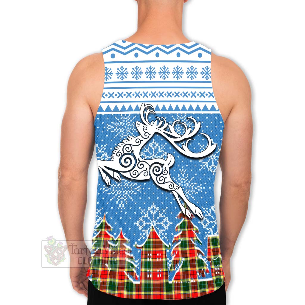 Gibson (Gibbs or Gibsone) Clan Christmas Men's Tank Top Celtic Reindeer Style - Tartan Vibes Clothing