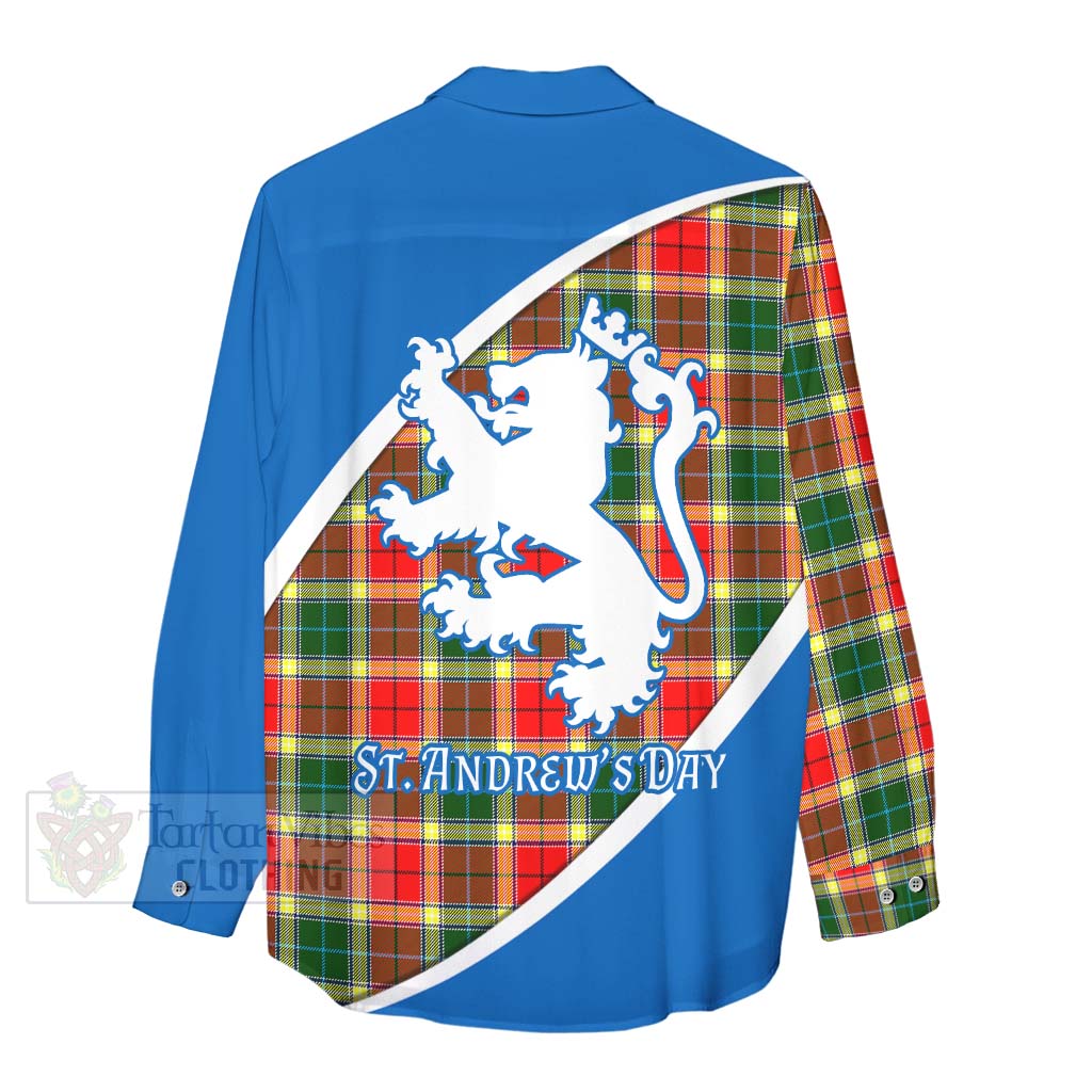 Tartan Vibes Clothing Gibson (Gibbs or Gibsone) Family Crest Tartan Women's Casual Shirt Celebrate Saint Andrew's Day in Style