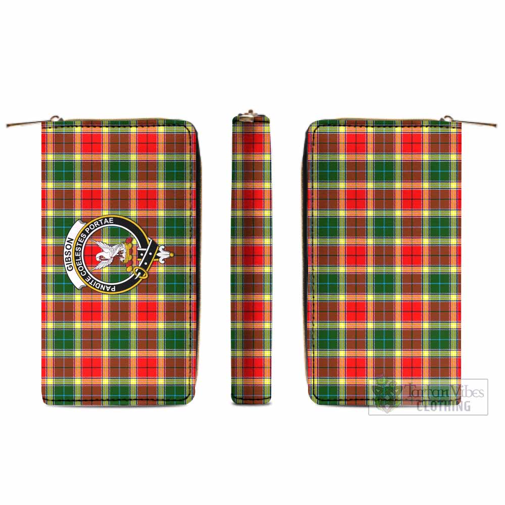 Gibson (Gibbs or Gibsone) Tartan Women's Leather Wallet with Family Crest - Tartan Vibes Clothing