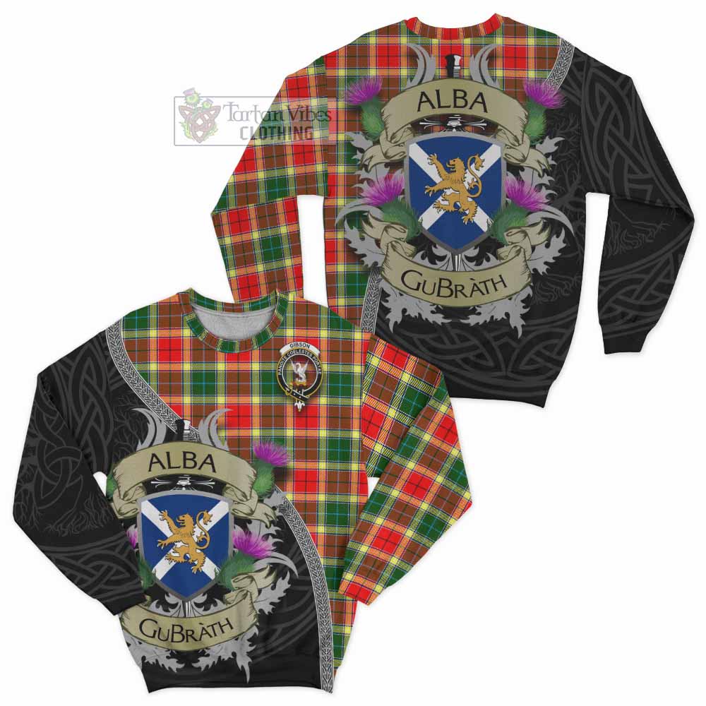 Gibson (Gibbs or Gibsone) Tartan Family Crest Sweatshirt Lion Rampant Royal Thistle Shield Celtic Inspired - Tartan Vibes Clothing