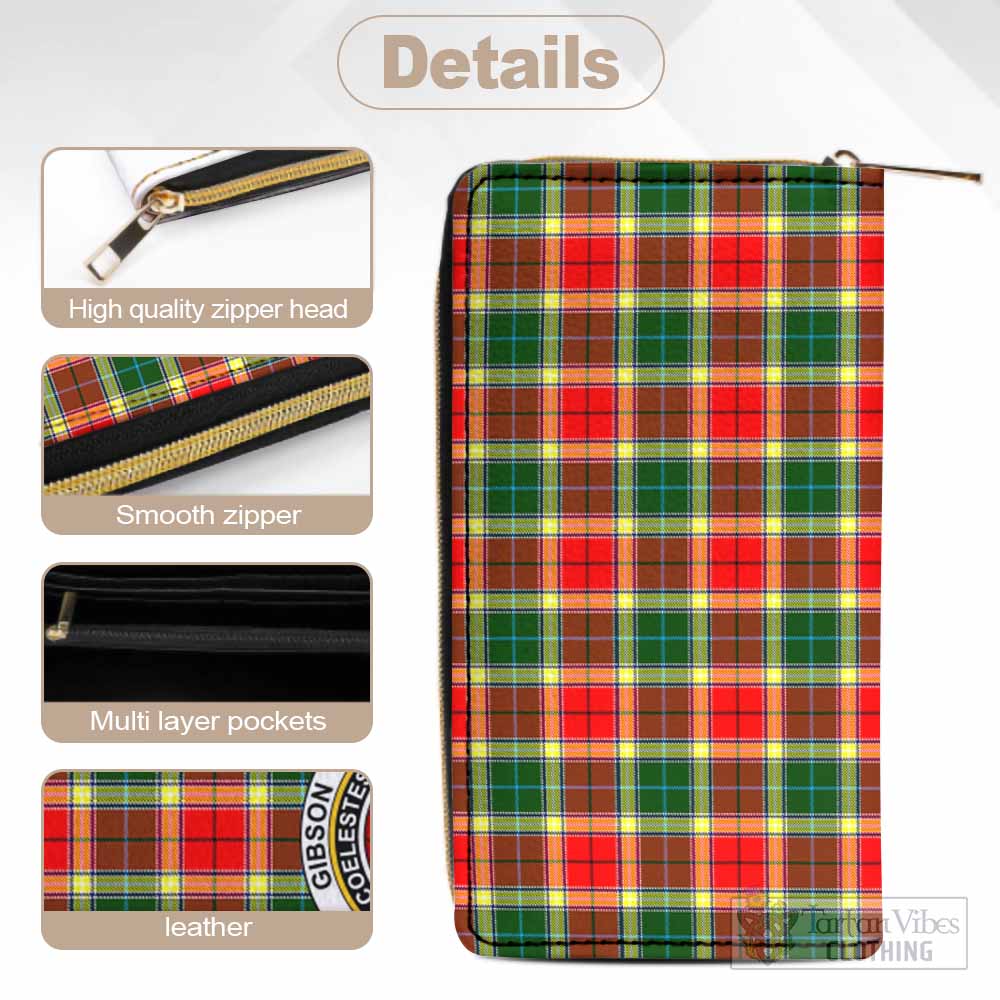 Gibson (Gibbs or Gibsone) Tartan Women's Leather Wallet with Family Crest - Tartan Vibes Clothing