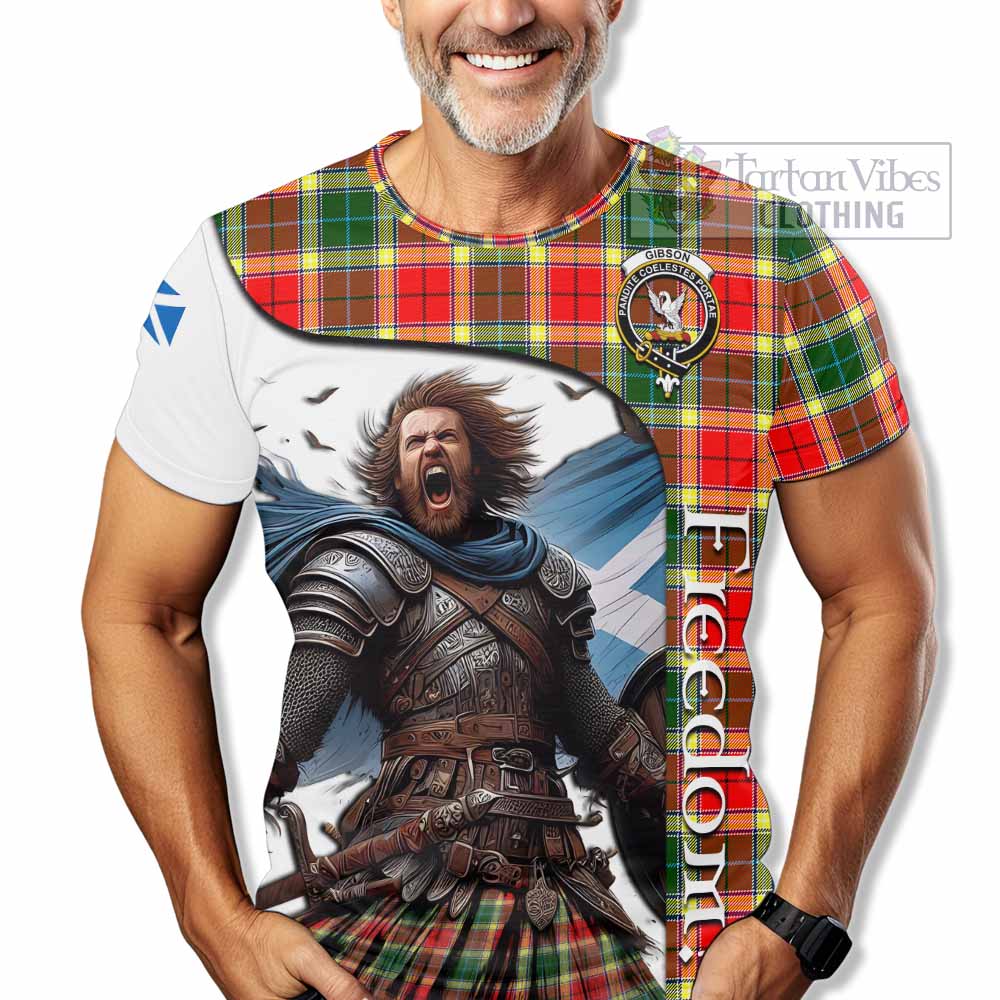 Gibson (Gibbs or Gibsone) Crest Tartan T-Shirt Inspired by the Freedom of Scottish Warrior