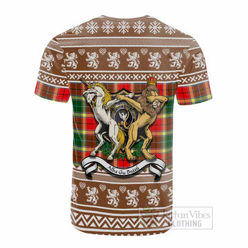 Gibson (Gibbs or Gibsone) Clan Tartan Crest Christmas Cotton T-shirt Coat of Arms Funny Style