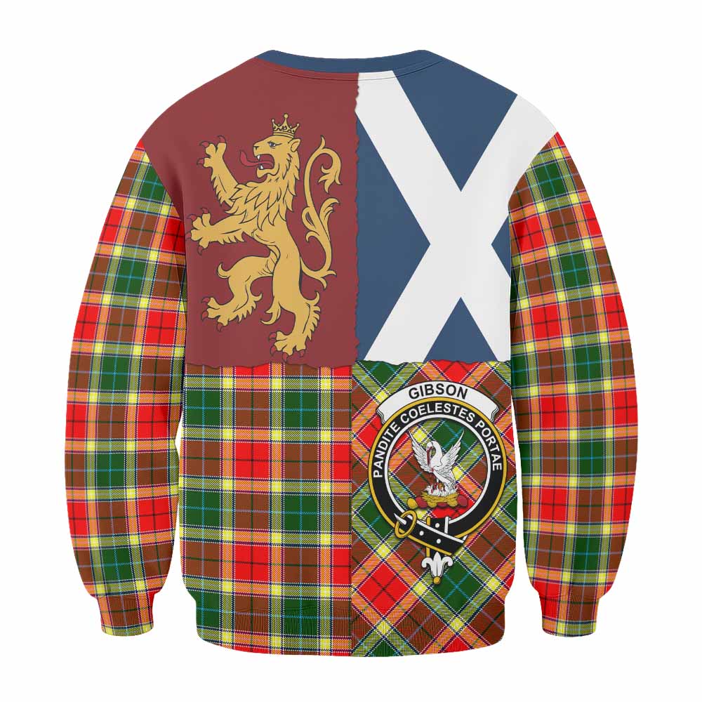 Gibson (Gibbs or Gibsone) Crest Tartan Sweatshirt with Lion Rampant Saltire Style