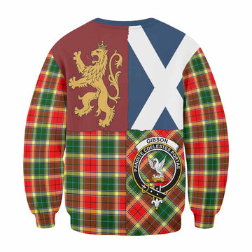 Gibson (Gibbs or Gibsone) Crest Tartan Sweatshirt with Lion Rampant Saltire Style