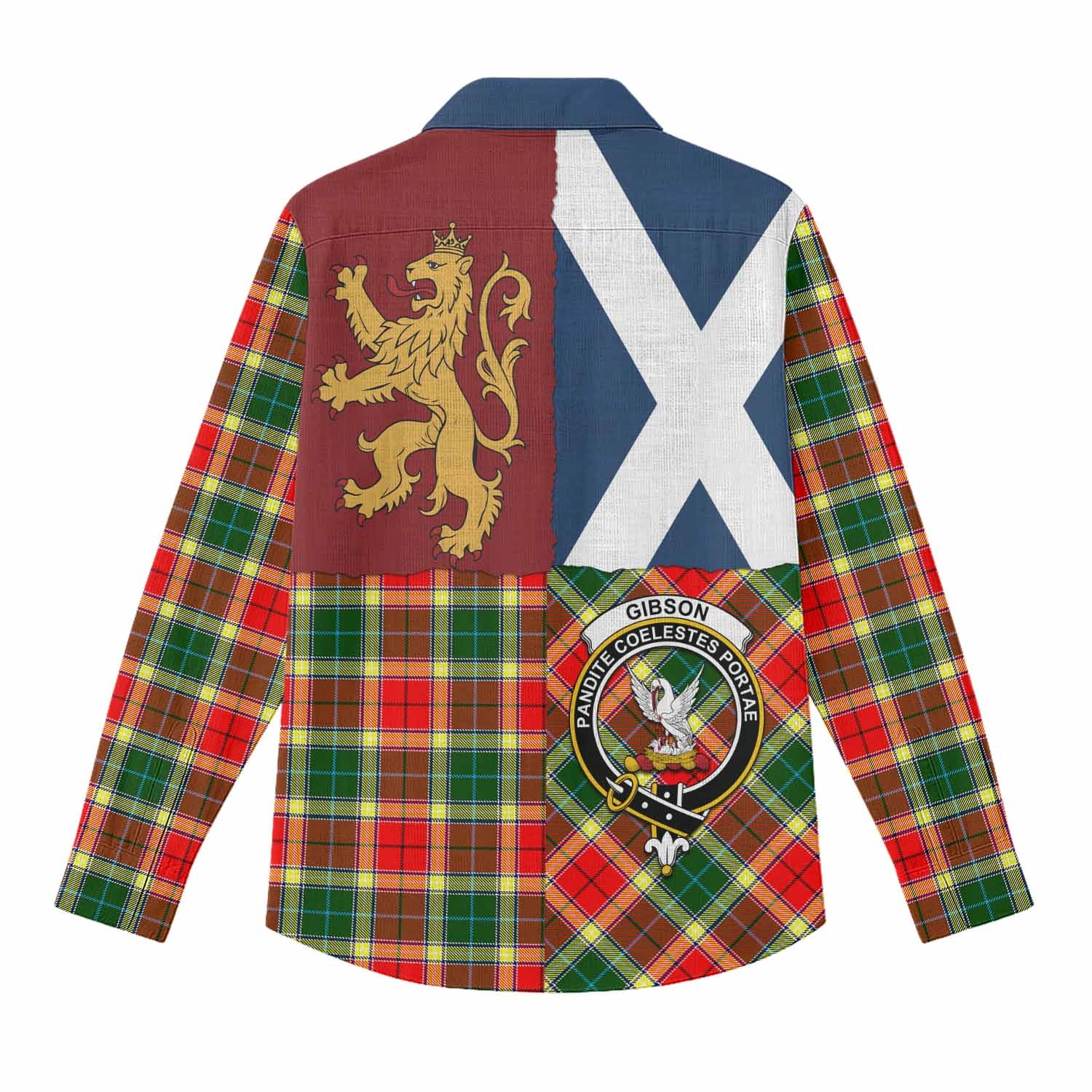 Gibson (Gibbs or Gibsone) Crest Tartan Women Casual Shirt with Lion Rampant Saltire Style