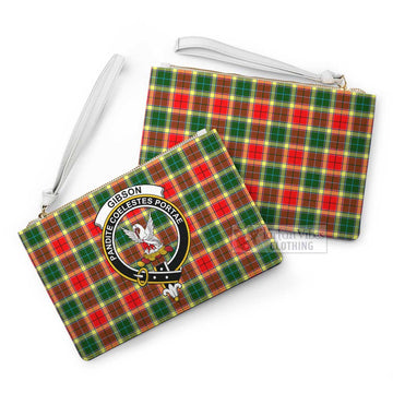 Tartan Vibes Clothing Gibson (Gibbs or Gibsone) Family Crest Tartan Clutch Bag