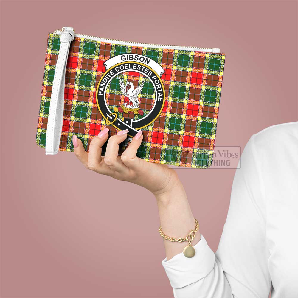 Tartan Vibes Clothing Gibson (Gibbs or Gibsone) Family Crest Tartan Clutch Bag