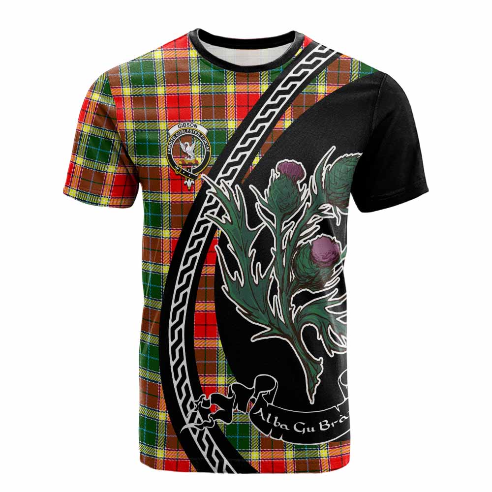 Gibson (Gibbs or Gibsone) Family Crest Tartan Cotton T-shirt Alba Thistle Inspired - Tartan Vibes Clothing