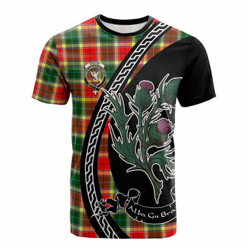 Gibson (Gibbs or Gibsone) Family Crest Tartan Cotton T-shirt Alba Thistle Inspired