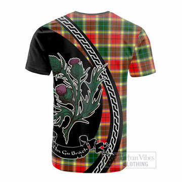 Gibson (Gibbs or Gibsone) Family Crest Tartan Cotton T-shirt Alba Thistle Inspired