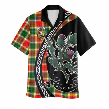 Gibson (Gibbs or Gibsone) Family Crest Tartan Hawaiian Shirt Alba Thistle Inspired - Tartan Vibes Clothing