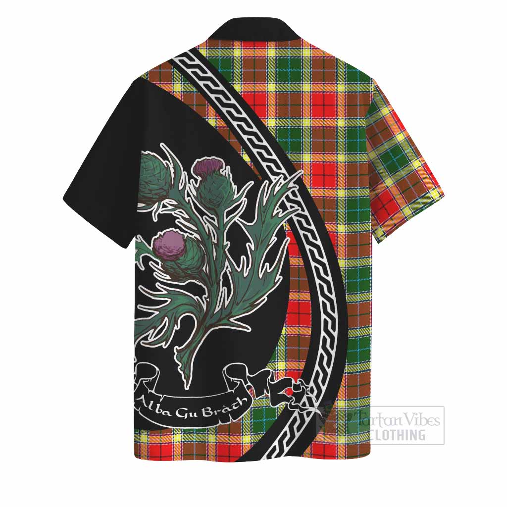 Gibson (Gibbs or Gibsone) Family Crest Tartan Hawaiian Shirt Alba Thistle Inspired - Tartan Vibes Clothing