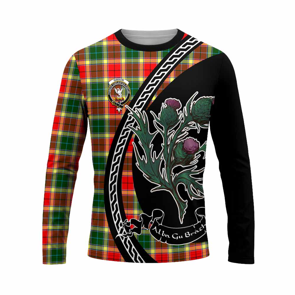 Gibson (Gibbs or Gibsone) Family Crest Tartan Long Sleeve T-Shirt Alba Thistle Inspired - Tartan Vibes Clothing