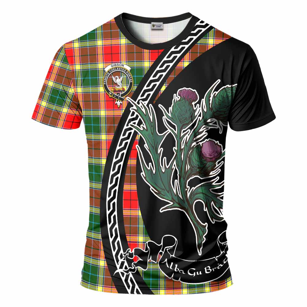 Gibson (Gibbs or Gibsone) Family Crest Tartan T-Shirt Alba Thistle Inspired - Tartan Vibes Clothing